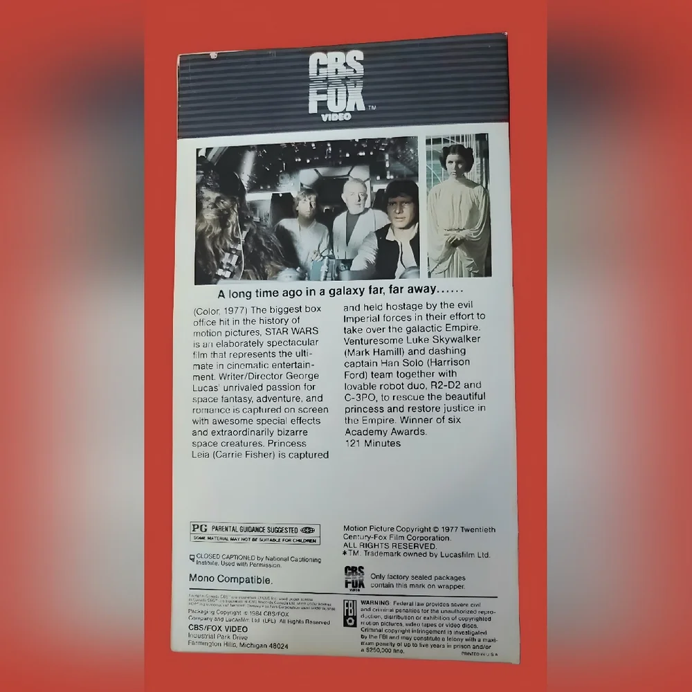 Star Wars VHS Tape - Black Cover
